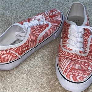 Orange Patterned Sneakers